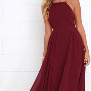 Red long prom dress